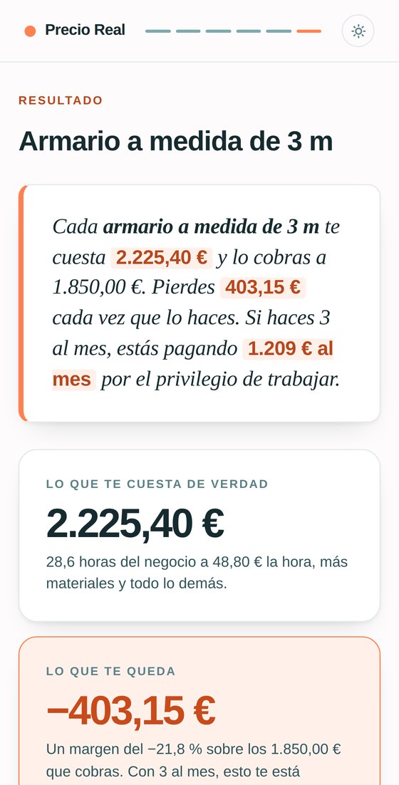 La calculadora funcionando en el móvil